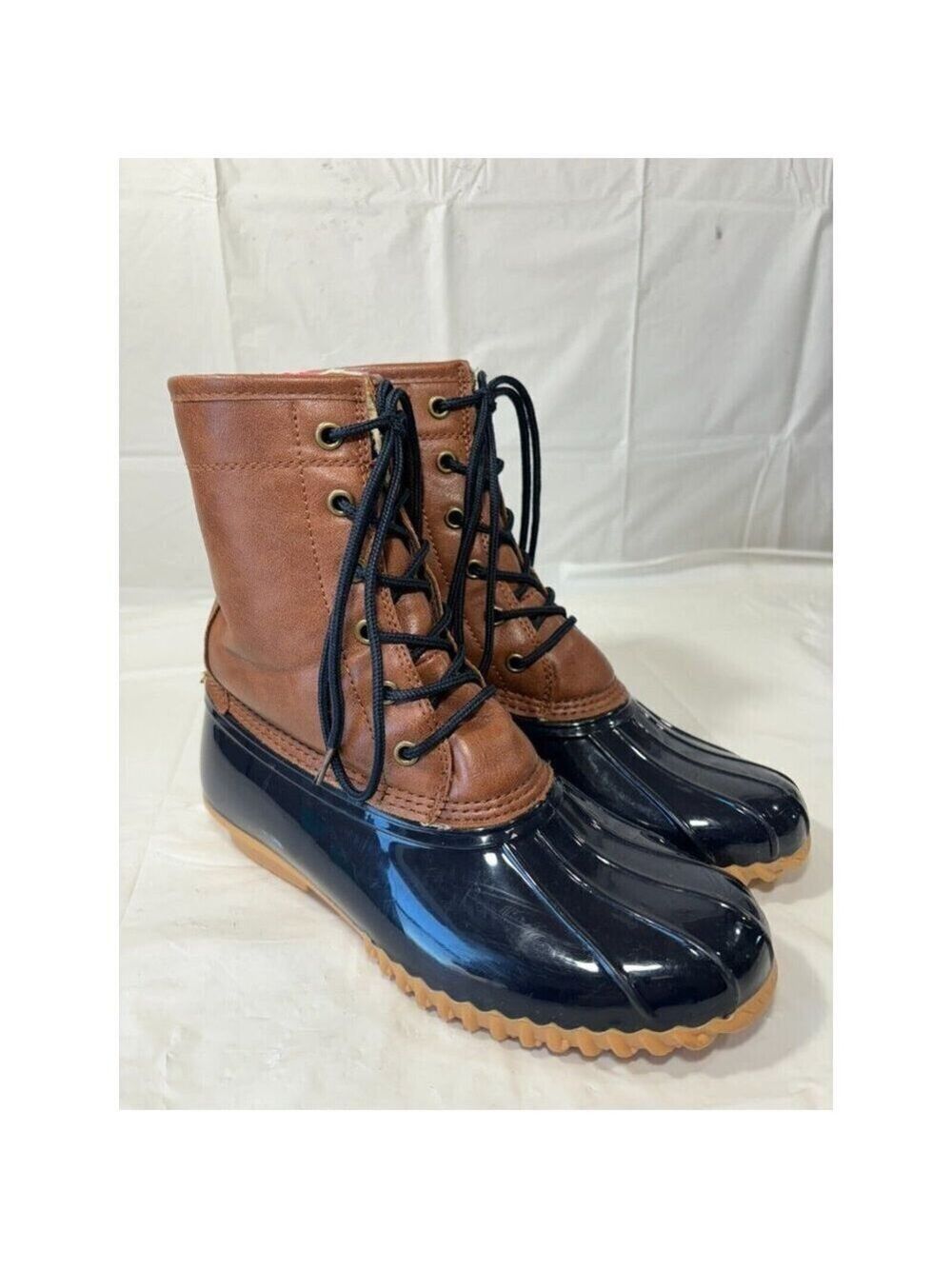 Sporto Dakota Duck Boots Winter Snow Rain Winter Brown Lace Up Size 8